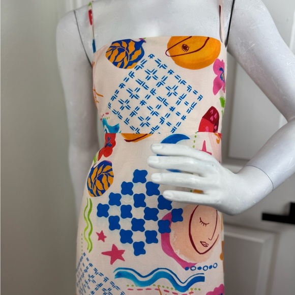 Paper Heart Womens Summer Maxi Dress Size Medium Sun Stars Floral Sexy Back. B19 - Picture 5 of 15